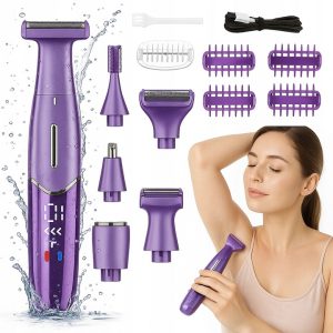 GOLARKA DAMSKA DEPILATOR TRYMER MASZYNKA DO CIAŁA BIKINI NÓG PACH 6W1 USB